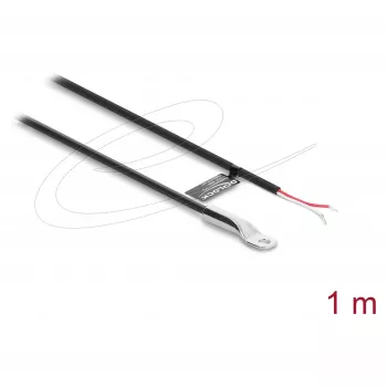 Cabo sensor de temperatura Delock M4 com 2 extremidades abertas, PVC redondo, B25/85 3435K, 1 m