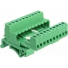 DELOCK conjunto de blocos de terminais para calha DIN 10 polos com passo 5,08 mm angular