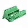 DELOCK conjunto de blocos de terminais para calha DIN 10 polos com passo 5,08 mm angular