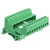 DELOCK conjunto de blocos de terminais para calha DIN 10 polos com passo 5,08 mm angular