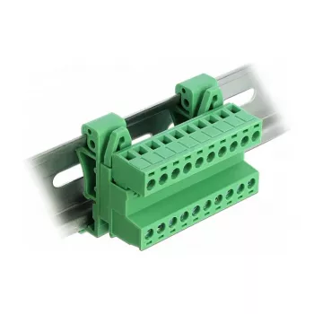 DELOCK conjunto de blocos de terminais para calha DIN 10 polos com passo 5,08 mm angular