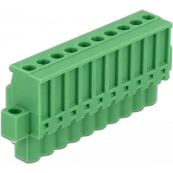 Conjunto de bloco de terminais DELOCK para calha DIN 10 polos com bloqueio de parafuso