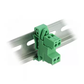Conjunto de blocos de terminais DELOCK para calha DIN 2 polos passo 5,08 mm angular