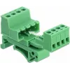 DeLOCK Conjunto de bloco de terminais para calha DIN 4 polos com passo de 5,08 mm angular