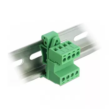 DeLOCK Conjunto de bloco de terminais para calha DIN 4 polos com passo de 5,08 mm angular