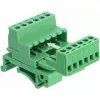 Conjunto de blocos de terminais Delock para calha DIN 6 polos com passo 5,08 mm angular