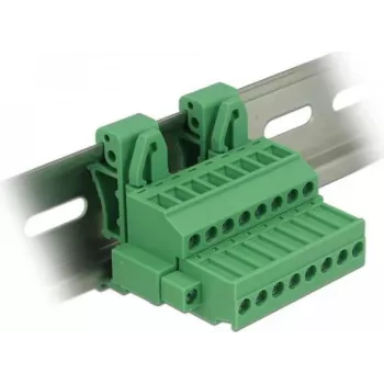Conjunto de blocos de terminais Delock para calha DIN 8 polos com fixação por parafuso