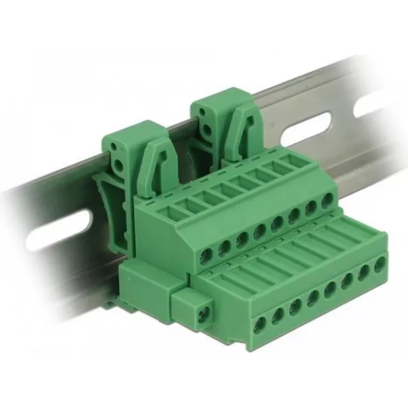 Conjunto de blocos de terminais Delock para calha DIN 8 polos com fixação por parafuso
