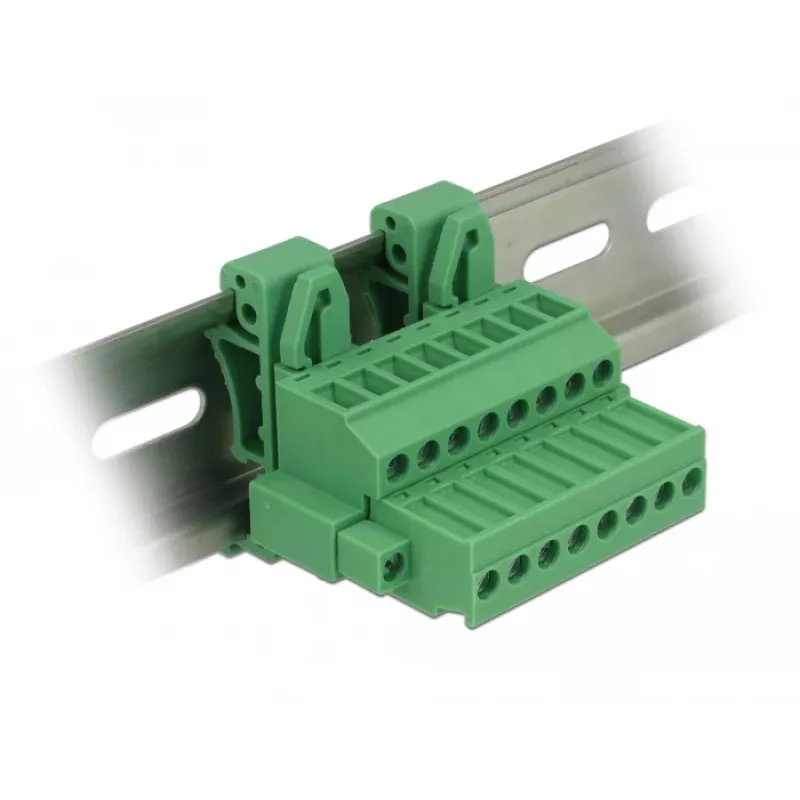 Conjunto de blocos de terminais Delock para calha DIN 8 polos com fixação por parafuso