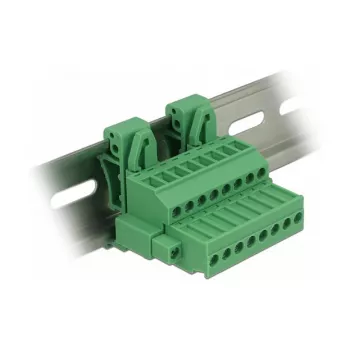 Conjunto de blocos de terminais Delock para calha DIN 8 polos com fixação por parafuso