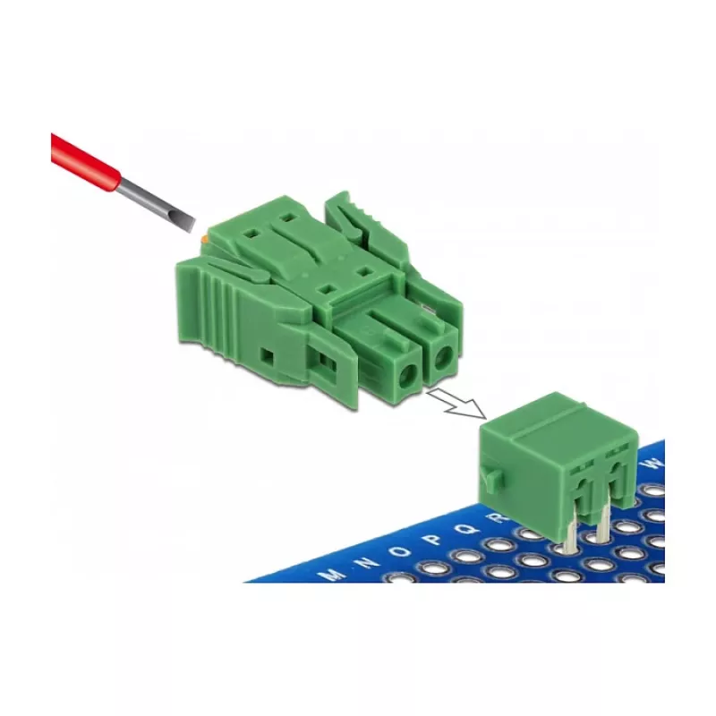 Conjunto de blocos de terminais Delock para placa de circuito impresso 2 polos 3,81 mm passo horizontal 65952