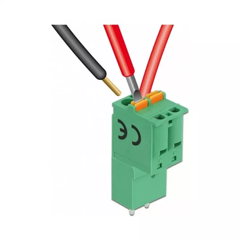 Delock Conjunto de blocos de terminais para placa de circuito impresso, 2 pinos, passo 5,08 mm, vertical 66500