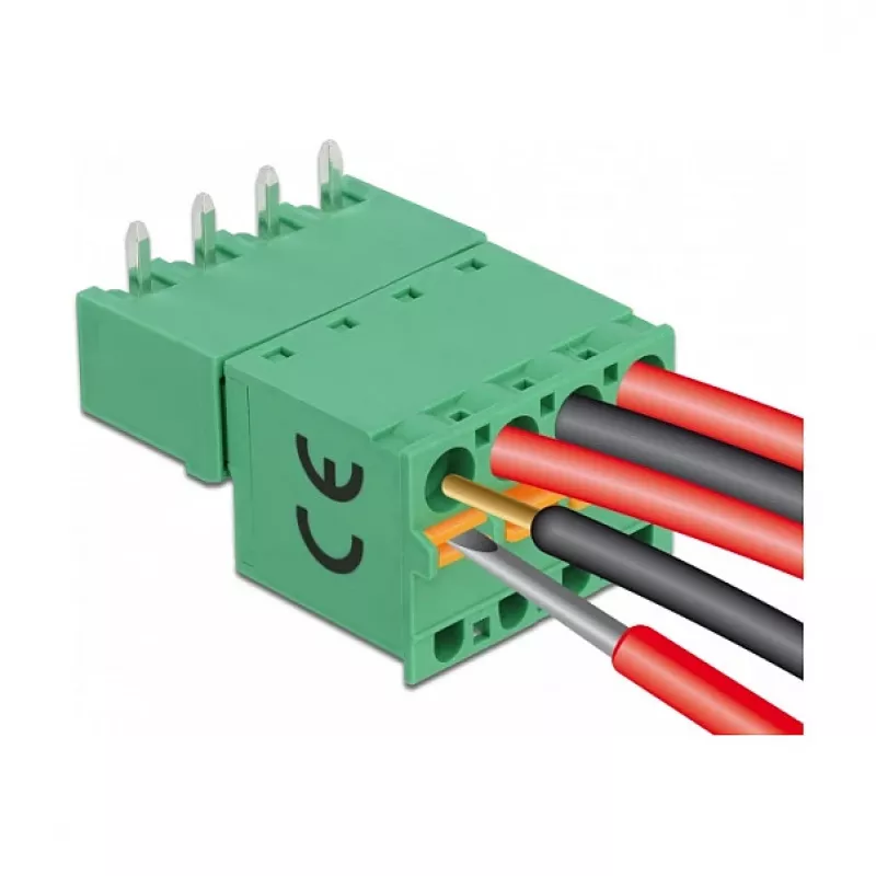 Conjunto de blocos de terminais Delock para placa 4 polos 5,08 mm passo horizontal 66506