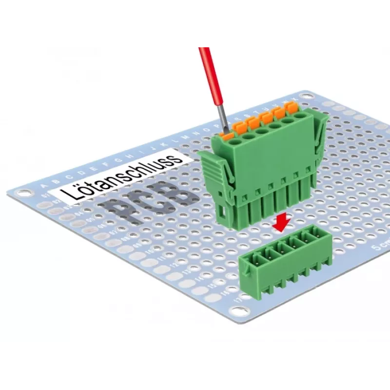 Conjunto de blocos de terminais Delock para placa 6 polos 3,81 mm passo vertical (65972)