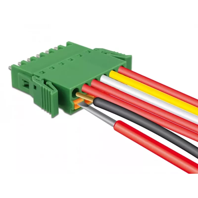 Conjunto de blocos de terminais Delock para placa 6 polos 3,81 mm passo vertical (65972)