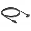 Delock Cabo TOSLINK, ficha angular 90° para ficha reta, 4 mm de diâmetro, 2 m, preto