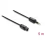 Delock cabo TOSLINK Mini TOSLINK ficha de 3,5 mm para ficha TOSLINK, Ø 2,2 mm, 5 m, preto