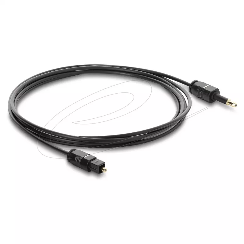 Cabo TOSLINK Delock Mini TOSLINK ficha de 3,5 mm para ficha TOSLINK, Ø 2,2 mm, 1,5 m, preto