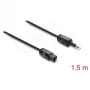 Cabo TOSLINK Delock Mini TOSLINK ficha de 3,5 mm para ficha TOSLINK, Ø 2,2 mm, 1,5 m, preto