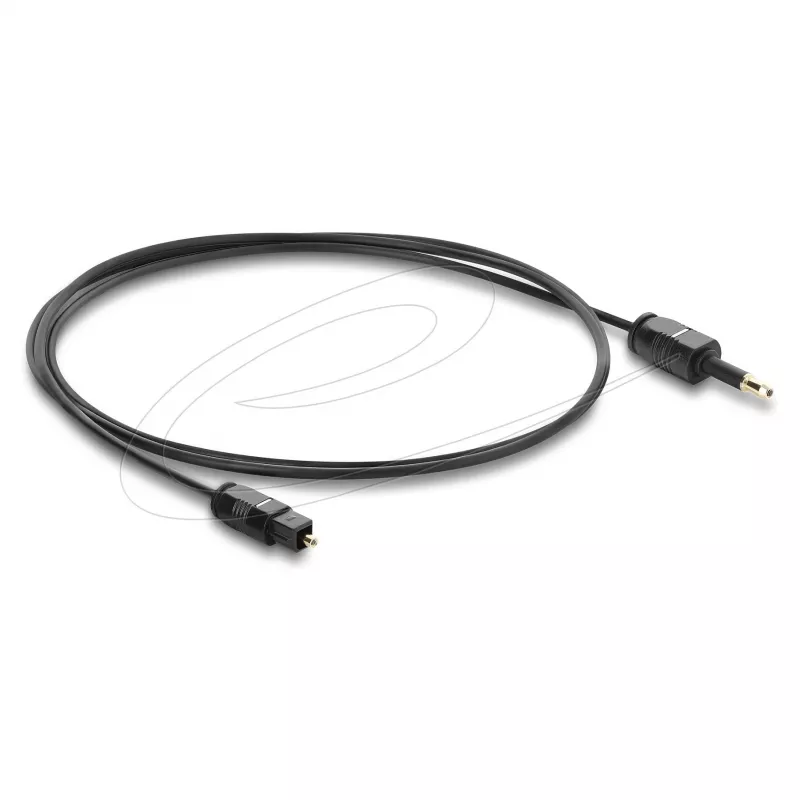 Cabo TOSLINK Delock Mini TOSLINK ficha de 3,5 mm para ficha TOSLINK, Ø 2,2 mm, 1 m, preto