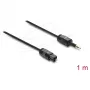 Cabo TOSLINK Delock Mini TOSLINK ficha de 3,5 mm para ficha TOSLINK, Ø 2,2 mm, 1 m, preto