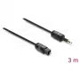 Delock cabo TOSLINK Mini TOSLINK ficha 3,5 mm para ficha TOSLINK, Ø 2,2 mm, 3 m, preto