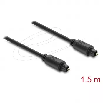 Delock cabo TOSLINK, ficha para ficha, 4 mm de diâmetro, 1,5 m, preto