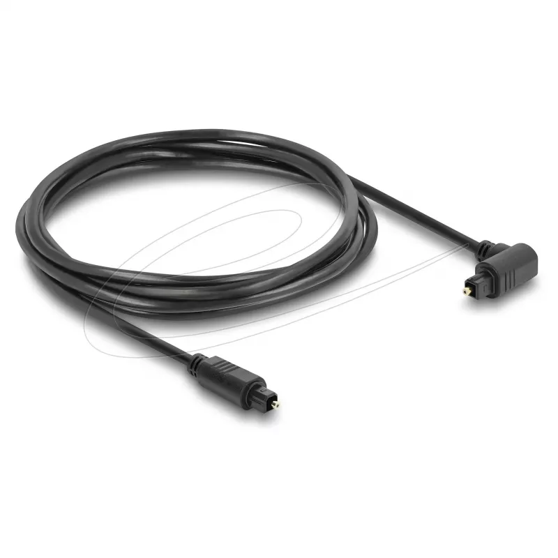 Delock Cabo de Áudio Ótico Digital TOSLINK, 90° Angular para Reto, 1,5 m, 4 mm, Preto