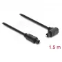 Delock Cabo de Áudio Ótico Digital TOSLINK, 90° Angular para Reto, 1,5 m, 4 mm, Preto