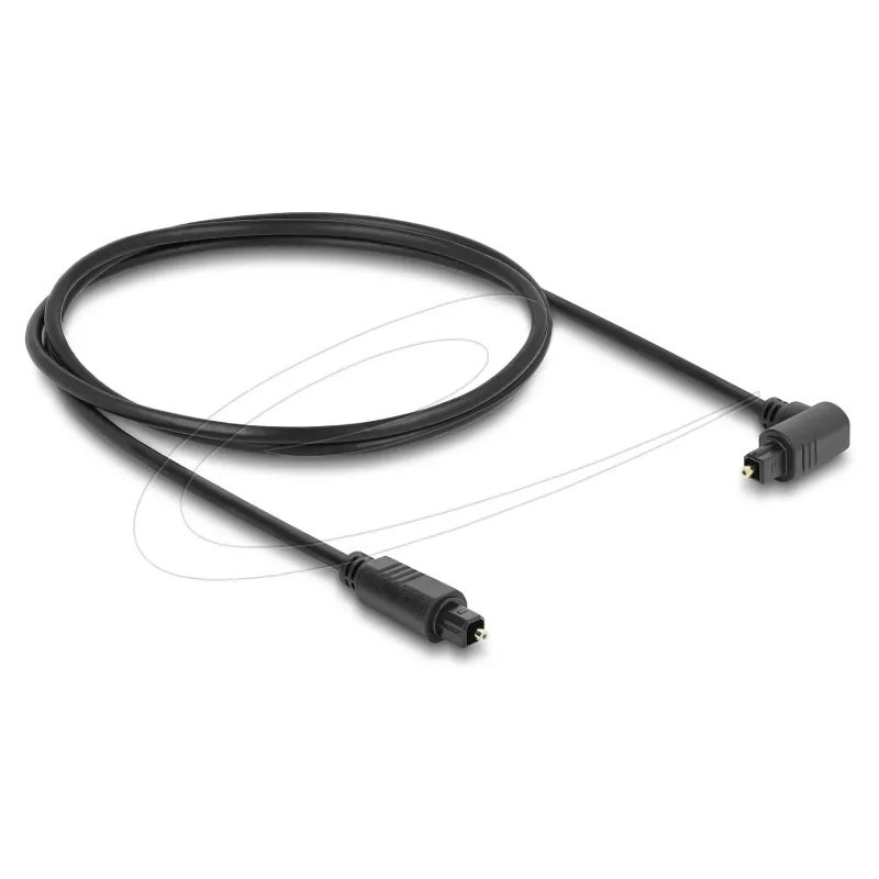 Delock cabo de áudio ótico TOSLINK 1m - 90° angular para reto - 4mm - preto