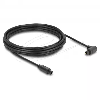 Delock Cabo de áudio ótico TOSLINK 5m, ficha angular de 90° para ficha reta, 4mm, preto
