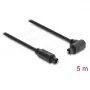 Delock Cabo de áudio ótico TOSLINK 5m, ficha angular de 90° para ficha reta, 4mm, preto