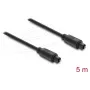 Delock cabo de áudio ótico TOSLINK – 5m, preto (macho para macho)