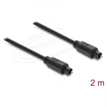 Cabo de áudio ótico Delock TOSLINK, ficha macho para macho, 4 mm, 2 m, preto