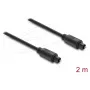 Cabo de áudio ótico Delock TOSLINK, ficha macho para macho, 4 mm, 2 m, preto