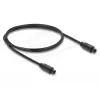 Cabo de áudio ótico TOSLINK Delock, macho para macho, 4 mm de diâmetro, 1 m, preto