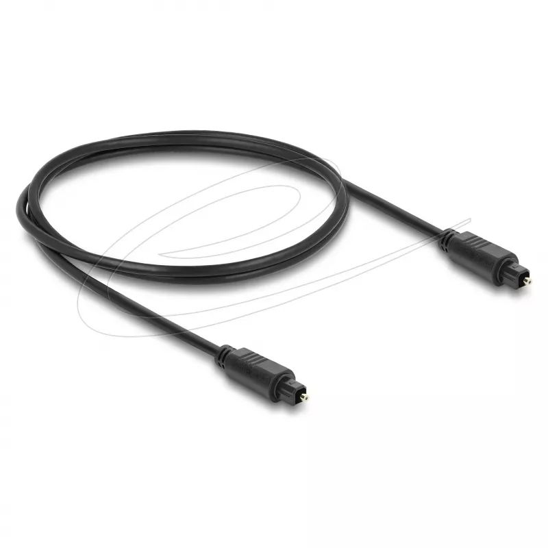 Cabo de áudio ótico TOSLINK Delock, macho para macho, 4 mm de diâmetro, 1 m, preto