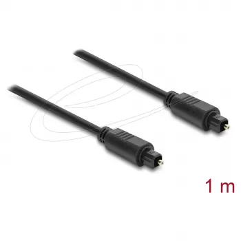 Cabo de áudio ótico TOSLINK Delock, macho para macho, 4 mm de diâmetro, 1 m, preto
