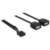 Cabo adaptador Delock USB 2.0 pin header para 2 conectores fêmea Type-A, 40 cm 83823