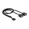 Cabo adaptador Delock USB 2.0 pin header para 2 conectores fêmea Type-A, 40 cm 83823