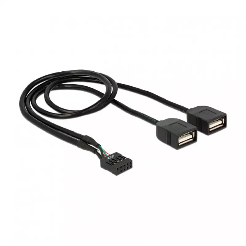 Cabo adaptador Delock USB 2.0 pin header para 2 conectores fêmea Type-A, 40 cm 83823