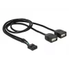 Cabo adaptador Delock USB 2.0 pin header para 2 conectores fêmea Type-A, 40 cm 83823