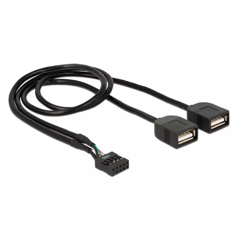 Cabo adaptador Delock USB 2.0 pin header para 2 conectores fêmea Type-A, 40 cm 83823