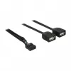 Cabo adaptador Delock USB 2.0 pin header para 2 conectores fêmea Type-A, 40 cm 83823