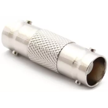 DELTA Adaptador de acoplamento conector fêmea BNC para conector fêmea BNC, 75 Ohm, latão niquelado, BNC-BNC duplo