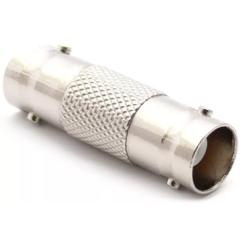 DELTA Adaptador de acoplamento conector fêmea BNC para conector fêmea BNC, 75 Ohm, latão niquelado, BNC-BNC duplo