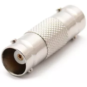 DELTA Adaptador de acoplamento conector fêmea BNC para conector fêmea BNC, 75 Ohm, latão niquelado, BNC-BNC duplo