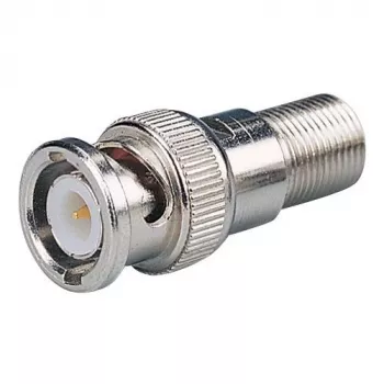 Adaptador DELTA BNC para F-Type, conector fêmea F para ficha BNC, 75 Ohm, latão niquelado