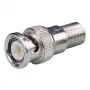 Adaptador DELTA BNC para F-Type, conector fêmea F para ficha BNC, 75 Ohm, latão niquelado