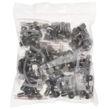 DELTA Adaptador angular tipo F ficha para conector fêmea niquelado 75 Ohm